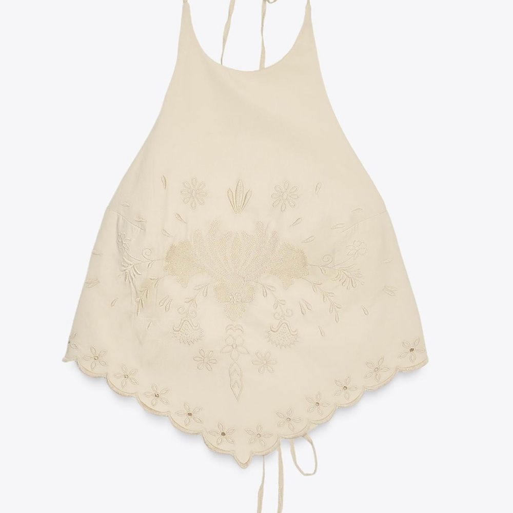 Cream embroidered top